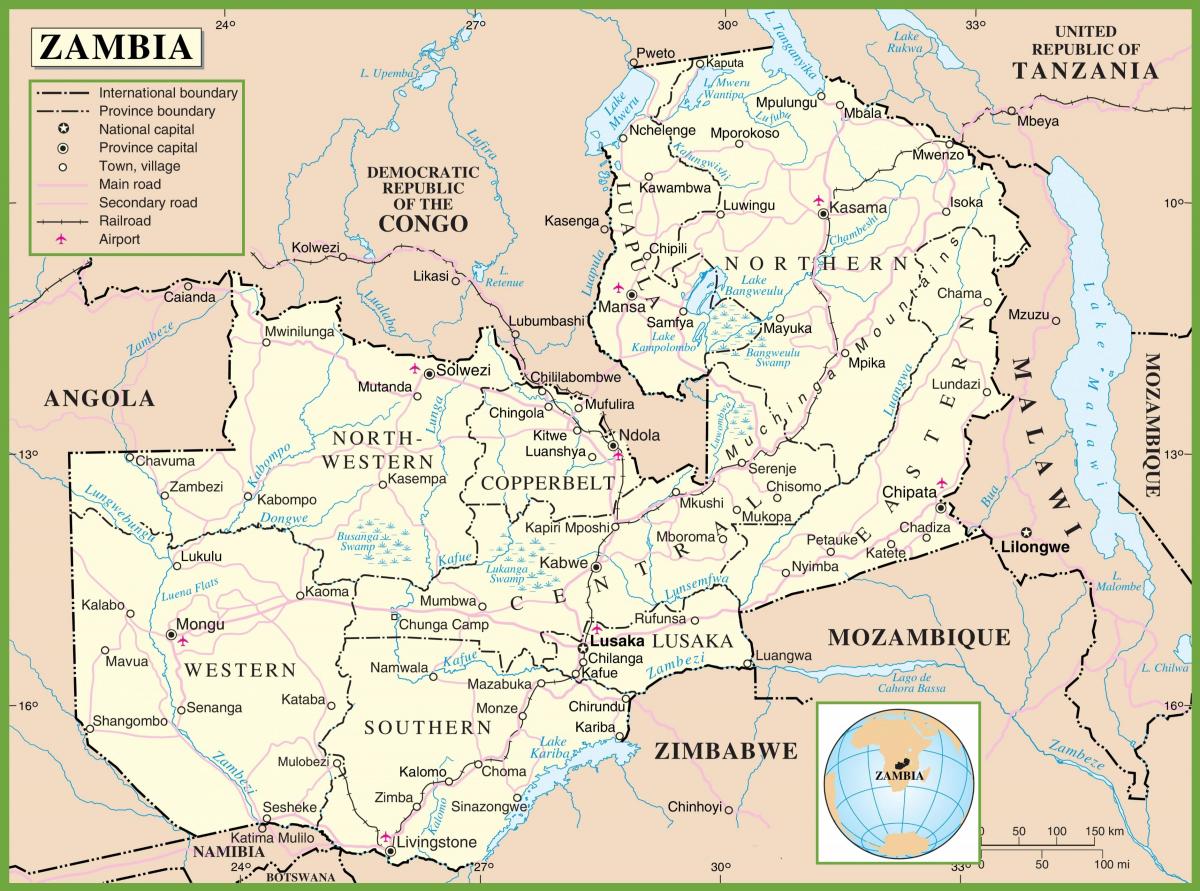 地図の政治ザンビア