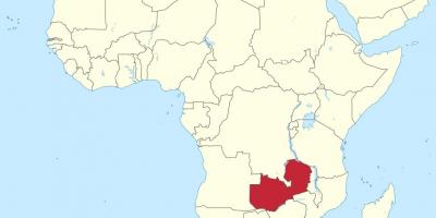 地図を示すアフリカのザンビア